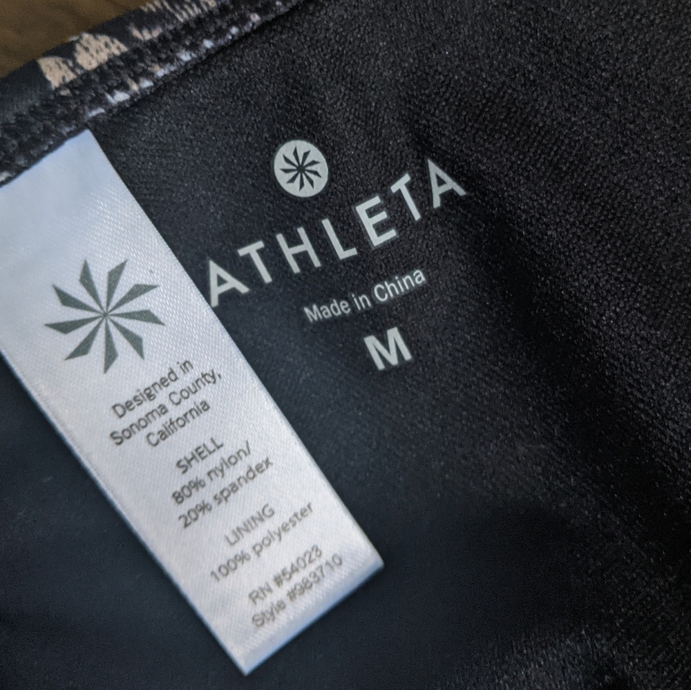 Athleta Neutral Pattern Triangle String Bikini Top Size Medium - Picture 5 of 5